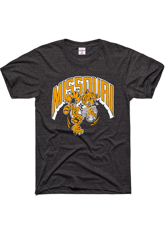Charlie Hustle Missouri Tigers Charcoal Dunking Tiger Short Sleeve Fashion T Shirt