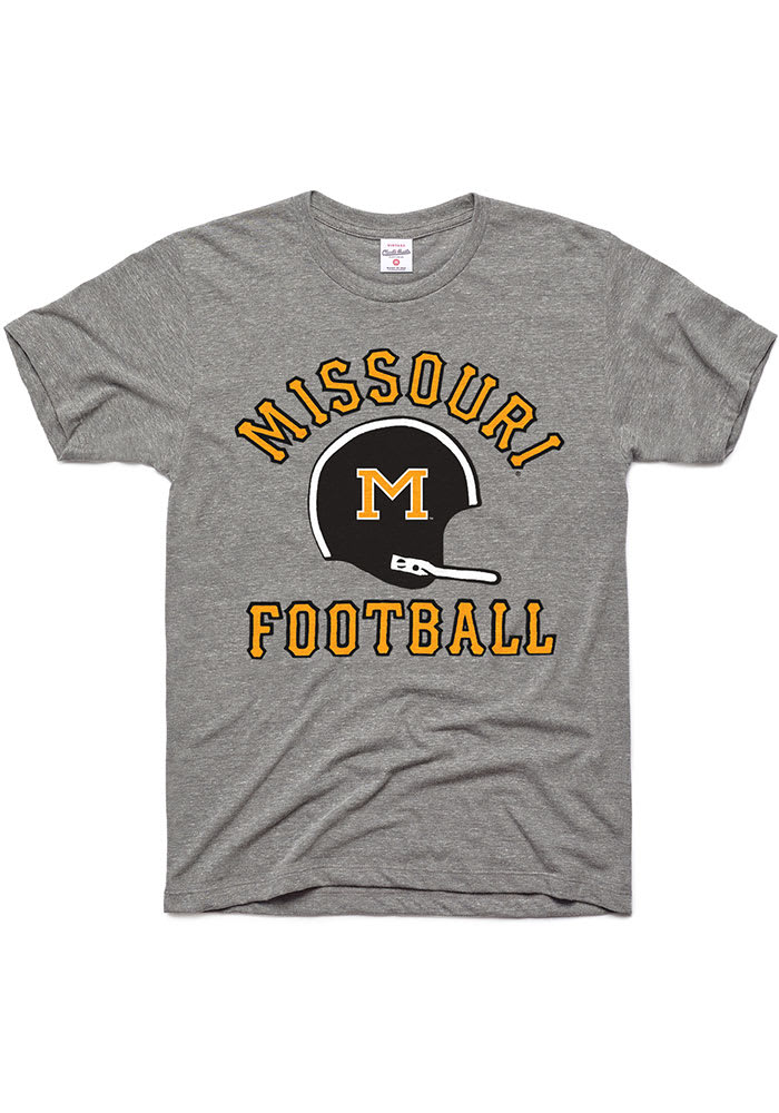 Charlie Hustle Missouri Tigers Grey Football Gridiron Short Sleeve Fashion T Shirt