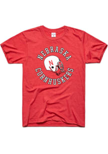 Charlie Hustle Nebraska Cornhuskers Red Football Short Sleeve Fashion T Shirt