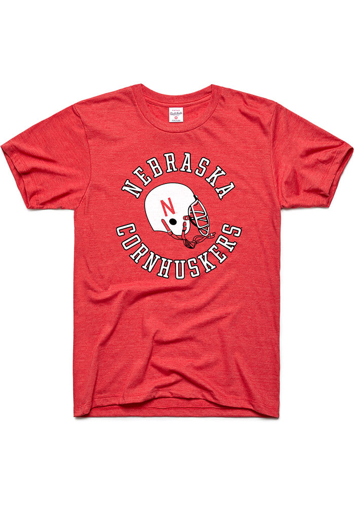 Charlie Hustle Nebraska Cornhuskers Red Football Short Sleeve Fashion T Shirt