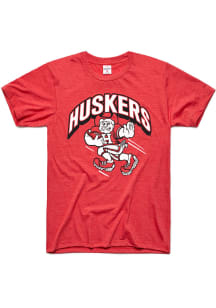 Charlie Hustle Nebraska Cornhuskers Red Stiff Arm Short Sleeve Fashion T Shirt