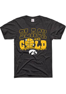 Charlie Hustle Iowa Hawkeyes Black Tourney Black and Gold Short Sleeve Fashion T Shirt
