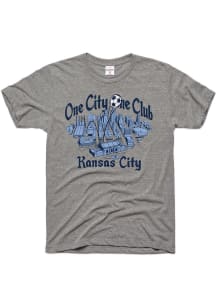 Charlie Hustle Sporting Kansas City Grey ONE CITY ONE CLUB Short Sleeve Fashion T Shirt