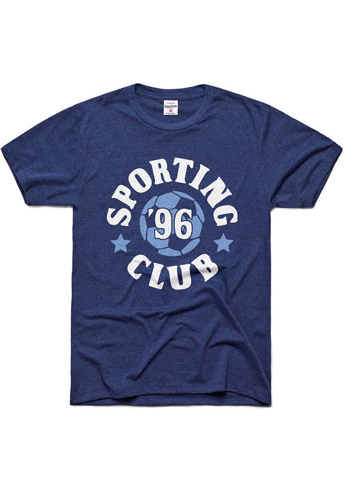 Charlie Hustle Sporting Kansas City Navy Blue SPORTING CLUB Short Sleeve Fashion T Shirt