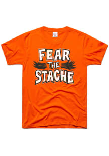Charlie Hustle Oklahoma State Cowboys Orange Tourney Fear The Stache Short Sleeve Fashion T Shir..