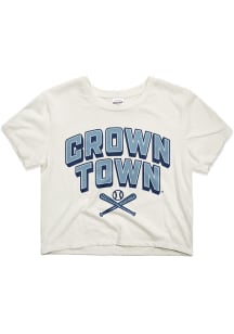 Kansas City W Vintage White Crown Town Crop Short Sleeve T-Shirt
