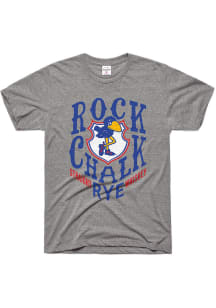 Charlie Hustle Kansas Jayhawks Grey J Rieger and Co Rock Chalk Rye Short Sleeve Fashion T Shirt