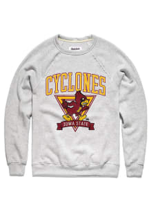 Charlie Hustle Iowa State Cyclones Mens Grey Throwback Long Sleeve Fashion Sweatshirt