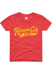 Charlie Hustle Kansas City Youth Red Kid Short Sleeve Fashion T-Shirt