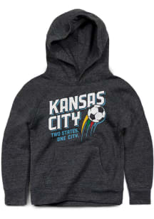 Charlie Hustle Sporting Kansas City Youth Black Two States One City Long Sleeve Hoodie