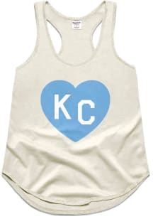 Kansas City W  Vintage White KC Heart Tank Top