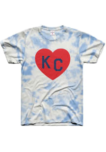 Kansas City Blue Tie-Dye KC Heart Short Sleeve T-Shirt