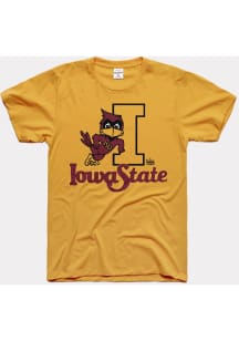 Charlie Hustle Iowa State Cyclones Gold Leaning Cyclone Vintage Short Sleeve Fashion T Shirt