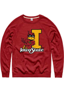 Charlie Hustle Iowa State Cyclones Mens Cardinal Vintage Logo Long Sleeve Fashion Sweatshirt