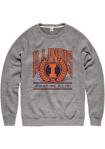 Mens Illinois Fighting Illini Grey Charlie Hustle Mascot Seal Fashion Sweatshirt