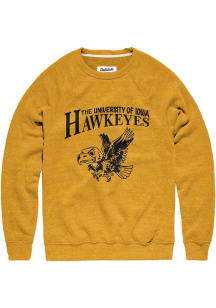 Mens Iowa Hawkeyes Gold Charlie Hustle Pennant Fashion Sweatshirt