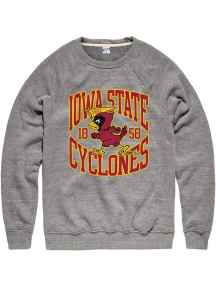 Charlie Hustle Iowa State Cyclones Mens Grey Founders Long Sleeve Fashion Sweatshirt