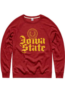 Charlie Hustle Iowa State Cyclones Mens Crimson Colllegiate Seal Long Sleeve Fashion Sweatshirt