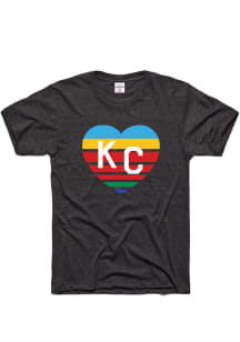 Charlie Hustle Sporting Kansas City Charcoal Vintage Heart Short Sleeve Fashion T Shirt