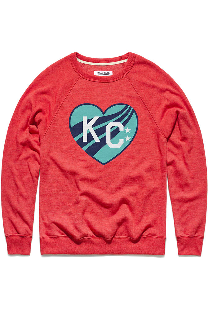 Charlie Hustle KC Current Mens Red TRI BLEND Long Sleeve Fashion Sweatshirt