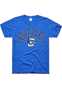 Charlie Hustle Creighton Bluejays Blue Arch Mascot Short Sleeve Fashion T Shirt
