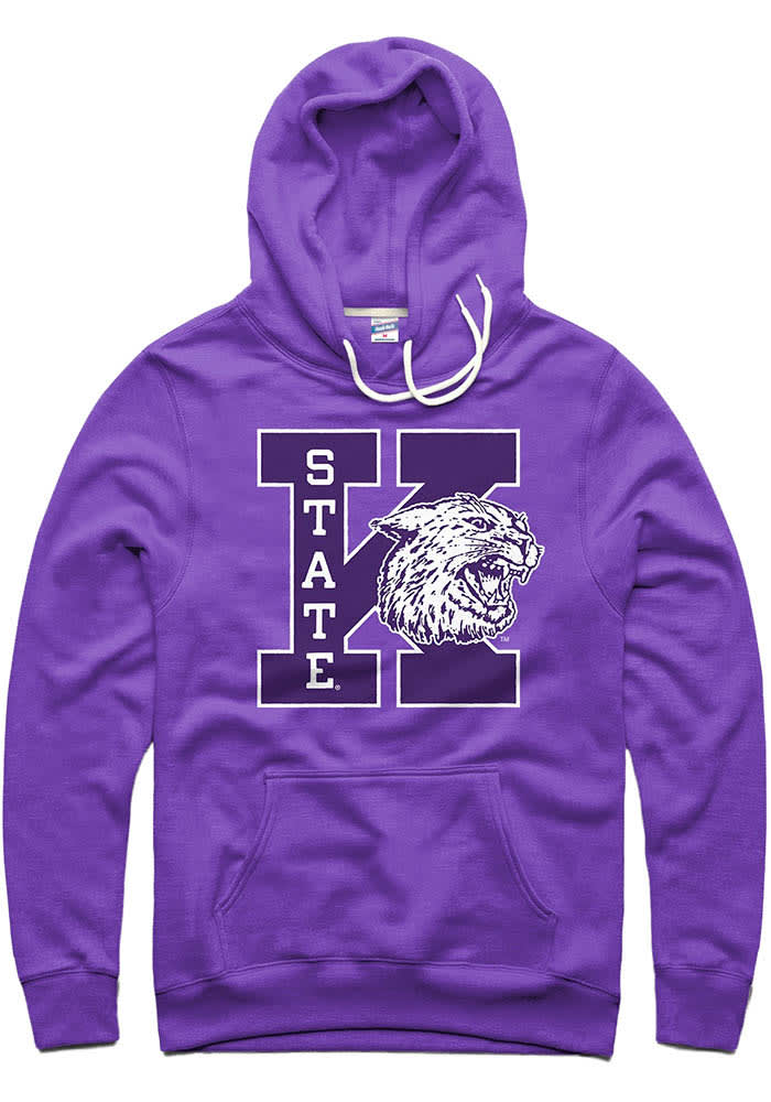 Charlie Hustle Mens PURPLE K-State Wildcats Retro Block