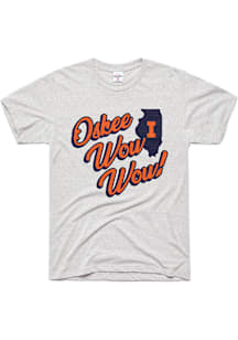 Charlie Hustle Illinois Fighting Illini Grey Oskee Wow Wow Short Sleeve Fashion T Shirt