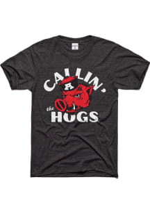 Charlie Hustle Arkansas Razorbacks Black Callin the Hogs Short Sleeve Fashion T Shirt