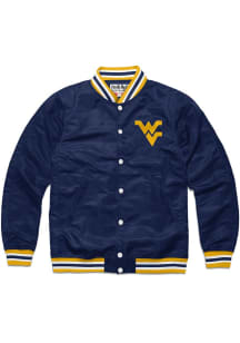 Charlie Hustle West Virginia Mountaineers Mens Navy Blue Varsity Light Weight Jacket