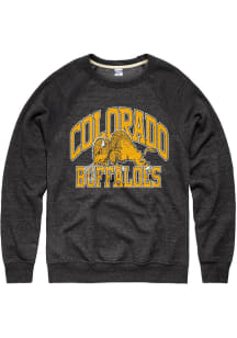 Charlie Hustle Colorado Buffaloes Mens Black No 1 Graphic Long Sleeve Fashion Sweatshirt