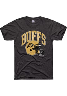 Charlie Hustle Colorado Buffaloes Black Football Helmet Short Sleeve Fashion T Shirt