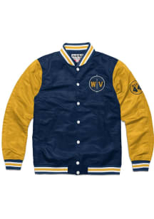Jerry West West Virginia Mountaineers Mens Navy Blue Jerry West Varsity Light Weight Jacket