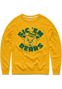 Charlie Hustle Baylor Bears Mens Gold Sic 'Em Long Sleeve Crew Sweatshirt