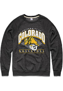 Charlie Hustle Colorado Buffaloes Mens Black Arch Diamond Long Sleeve Crew Sweatshirt
