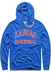 Charlie Hustle Kansas Jayhawks Mens Blue Basketball Jersey Letters Long Sleeve Hoodie