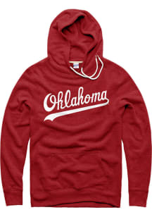 Charlie Hustle Oklahoma Sooners Mens Cardinal Script Long Sleeve Hoodie