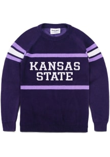 Mens K-State Wildcats Purple Charlie Hustle Collegiate Long Sleeve Sweater