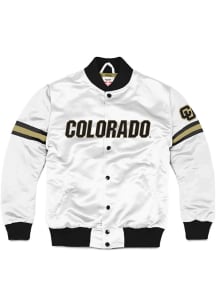 Mens Colorado Buffaloes Charlie Hustle Mens Bomber Heavyweight Jacket - White