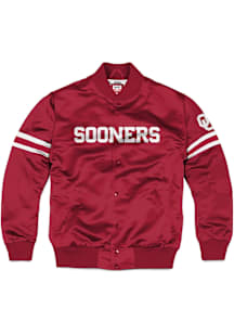 Mens Oklahoma Sooners Charlie Hustle Mens Bomber Heavyweight Jacket - Crimson