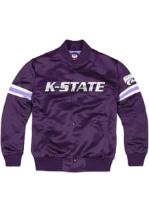 Charlie Hustle K-State Wildcats Mens Bomber Heavyweight Jacket - Purple