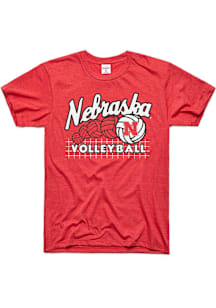 Charlie Hustle Nebraska Cornhuskers Red Cornhuskers Volleyball Short Sleeve Fashion T Shirt