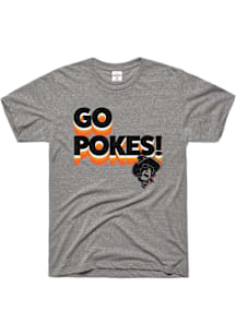 Charlie Hustle Oklahoma State Cowboys Grey Go Pokes Short Sleeve Fashion T Shirt