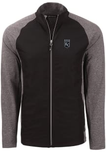 Cutter and Buck Kansas City Royals Mens Black Mono Adapt Eco Big and Tall Light Weight Jacket