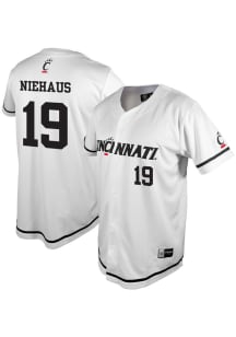 Charlie Niehaus Genuine Collective Mens White Cincinnati Bearcats NIL Jersey