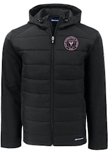 Mens Inter Miami CF Cutter and Buck Mens Evoke Hood Heavyweight Jacket - Black