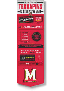 Red Maryland Terrapins Wall Art Sign