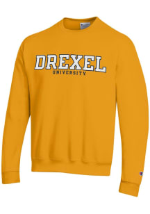 Mens Drexel Dragons Gold Champion Powerblend Crew Sweatshirt