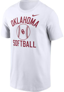 Nike Oklahoma Sooners White Core Strength Softball Short Sleeve T Shirt
