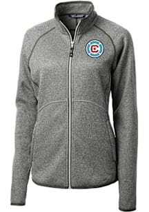 Cutter and Buck Chicago Fire Womens Grey Mainsail Long Sleeve Full Zip Jacket