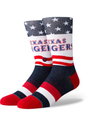 Texas Rangers Stance Stars and Bars Mens Crew Socks